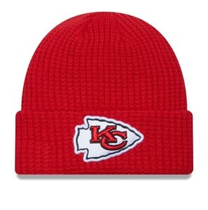Men's Kansas City Chiefs New Era Fanatics Red Logo Cuffed Knit Hat Beanie